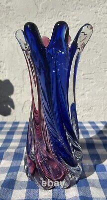 Murano glass vase italy Blue/purple