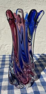 Murano glass vase italy Blue/purple