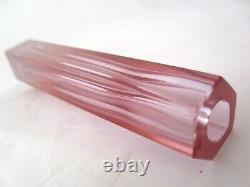 Murano sommerso faceted block vase 25cm Art Glass pink blue colour change