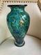 Murano turquoise / blue / gold splash hand-blown Heavy Glass Vase. STUNNING VASE