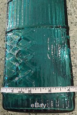 Myers Blenko Gorgeous Blue Green Color Art Glass Texture Vase