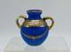 NEOCLASSICAL FRENCH Blue OPALINE Glass Gold Gilded Handled Cabinet Vase