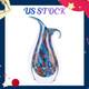 NEW Hand Blown Art Glass Vase Murano Style Blue Ellipse Flower Centerpiece Decor