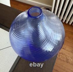 Nason Moretti Murano Signed Neutrino 2005 Blue Glass Vase
