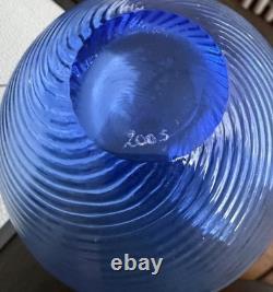 Nason Moretti Murano Signed Neutrino 2005 Blue Glass Vase