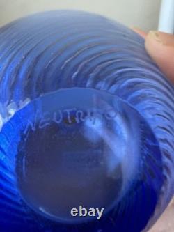 Nason Moretti Murano Signed Neutrino 2005 Blue Glass Vase