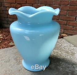 Nice & Clean Vintage Mckee Chalaine Blue 8 Sarah Vase Depression Free Shipping