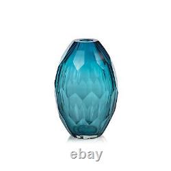 Nixie Hand Cut Blue Glass Vase