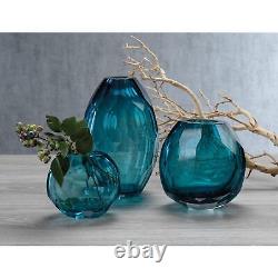 Nixie Hand Cut Blue Glass Vase