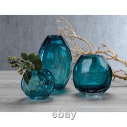 Nixie Hand Cut Blue Glass Vase