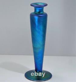 North American Art Nouveau Steuben Blue Aurene Art Glass Vase/Bottle