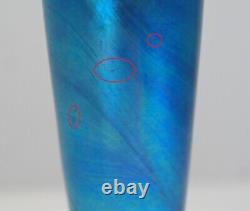North American Art Nouveau Steuben Blue Aurene Art Glass Vase/Bottle