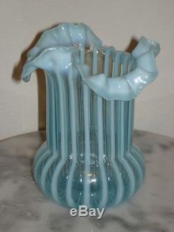 Northwood Blue Opalescent Stripe Celery Vase