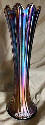 Northwood Blue Thin Rib Standard Vase