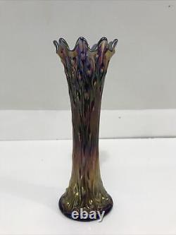 Northwood Blue Tree Trunk Carnival Glass Standard Size Vase