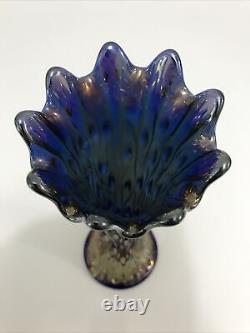 Northwood Blue Tree Trunk Carnival Glass Standard Size Vase