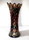 Northwood Midsize Tree Trunk Vase Blue Carnival Glass 12 Tall 4.5 Base Vintage