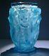 Nudes Bacchantes Teal Vase ZBS Halama Art Nouveau Deco Czech Bohemia Glass #446