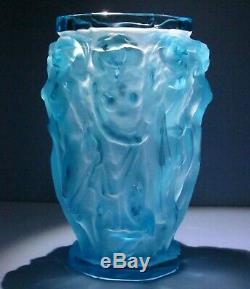 Nudes Bacchantes Teal Vase ZBS Halama Art Nouveau Deco Czech Bohemia Glass #469