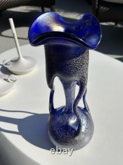 OAK Blown Glass, Blue Iridescent Hue, Bud Vase Acquired in Heidelberg in Germany