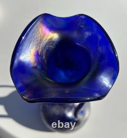OAK Blown Glass, Blue Iridescent Hue, Bud Vase Acquired in Heidelberg in Germany