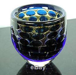 ORREFORS INGEBORG LUNDIN ARIEL 6h Mid-Century Modern Cobalt Glass Vase