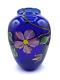 Orient & Flume Iridescent Cobalt Blue Design Paperweight Art Glass Vase-Signed
