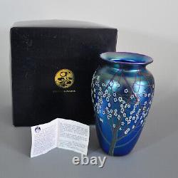 Orient and Flume 10 Iridescent Blue Hawthorn Vase in Original Box With Tag