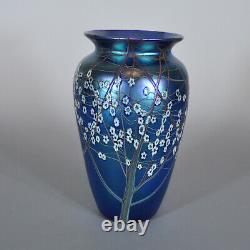 Orient and Flume 10 Iridescent Blue Hawthorn Vase in Original Box With Tag