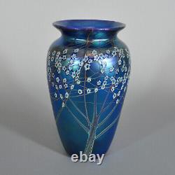 Orient and Flume 10 Iridescent Blue Hawthorn Vase in Original Box With Tag