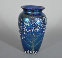 Orient and Flume 10 Iridescent Blue Hawthorn Vase in Original Box With Tag