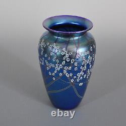 Orient and Flume 10 Iridescent Blue Hawthorn Vase in Original Box With Tag