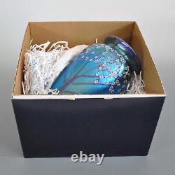 Orient and Flume 10 Iridescent Blue Hawthorn Vase in Original Box With Tag