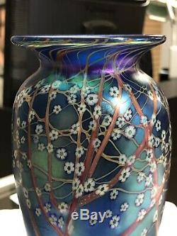 Orient and Flume Blue Hawthorne Tree Flower Glass Vase (9)