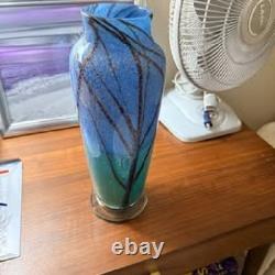 Orient and Flume Hand Blown Almond Blossom Vase, Signed by Artist
