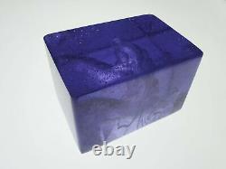 Original Art Glass Pate de verre Crystal sculpture signed LRC Aquarium