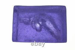 Original Art Glass Pate de verre Crystal sculpture signed LRC Aquarium