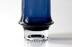 Original Mid-century Vintage Blue Glass Vase by Tapio Wirkkala for Iittala
