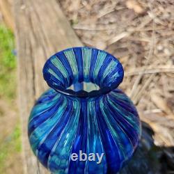 Orland Zennaro Murano Glass Vase, Italy, 1960 Blue & Green Mid-Century Modern
