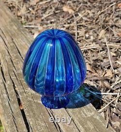 Orland Zennaro Murano Glass Vase, Italy, 1960 Blue & Green Mid-Century Modern