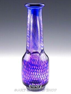 Orrefors Sweden Art Glass 9.5 KRAKA P533 VASE PURPLE & BLUE Sven Palmqvist Rare