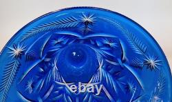 Outstanding 1920s Pairpoint Cobalt Blue Cut Glass 8 Tall Vase