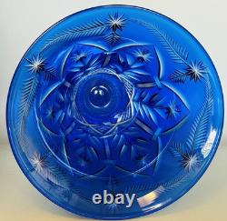 Outstanding 1920s Pairpoint Cobalt Blue Cut Glass 8 Tall Vase