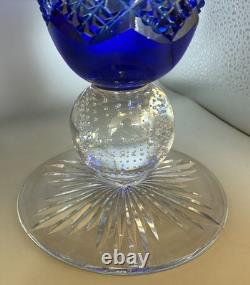 Outstanding 1920s Pairpoint Cobalt Blue Cut Glass 8 Tall Vase