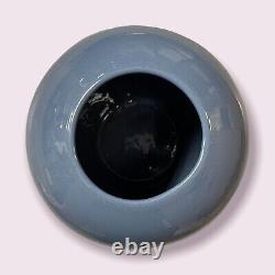 Oversized Blue XL Haeger Ceramic Floor Vase. Big 1980s Vase