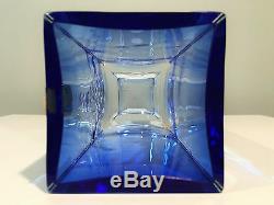 Oy Kumela Cased Azure Blue Art Glass Vase Riihimaki Finland with Label