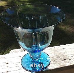 Pairpoint Art Glass Marina Blue Vase