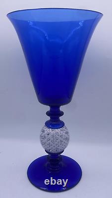 Pairpoint Vintage Art glass Vase Cobalt Blue with Controlled bubble