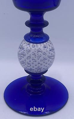 Pairpoint Vintage Art glass Vase Cobalt Blue with Controlled bubble