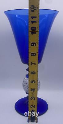 Pairpoint Vintage Art glass Vase Cobalt Blue with Controlled bubble